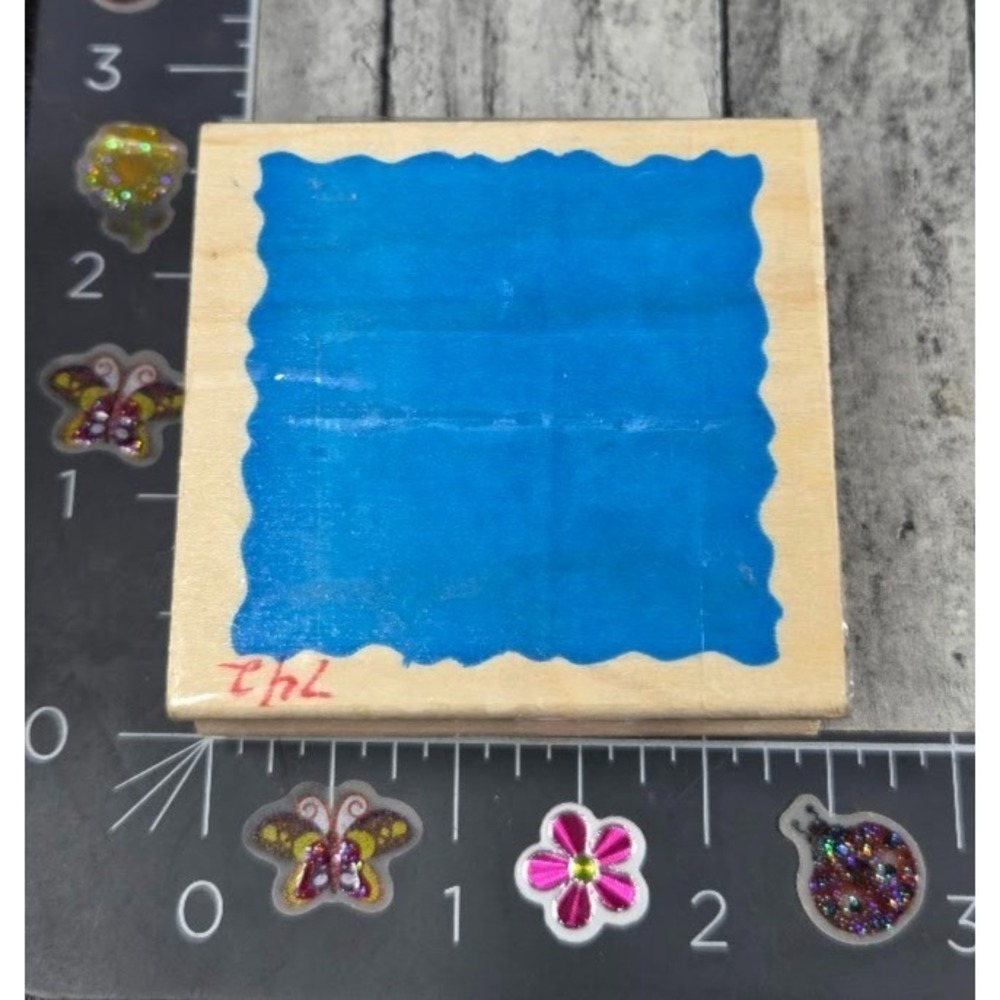 All Night Media Scalloped Background 903F Rubber Stamp Wood #P120